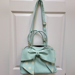 Betsey Johnson Mint Green Polka Dot Bow  Shoulder/Handbag